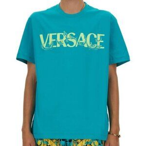 Versace Men's Logo T-Shirt in Glacier Green